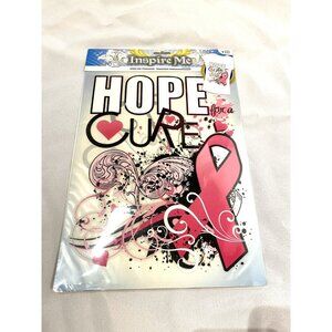 inspire me iron on transfer for DIY custom shirts bags etc cancer pink hope